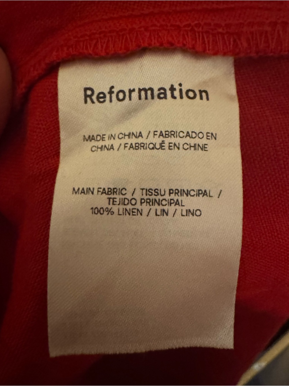 Reformation 100% Linen Cherry Red Midi Dress Size:10 - Picture 7 of 7